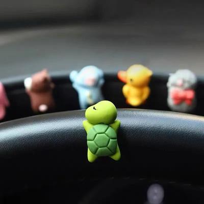 6 Teile/satz Nette Liegende Mini Schildkröte Auto Innen Dekoration Lustige Auto Center Konsole Rückspiegel Ornamente Für Auto Zubehör