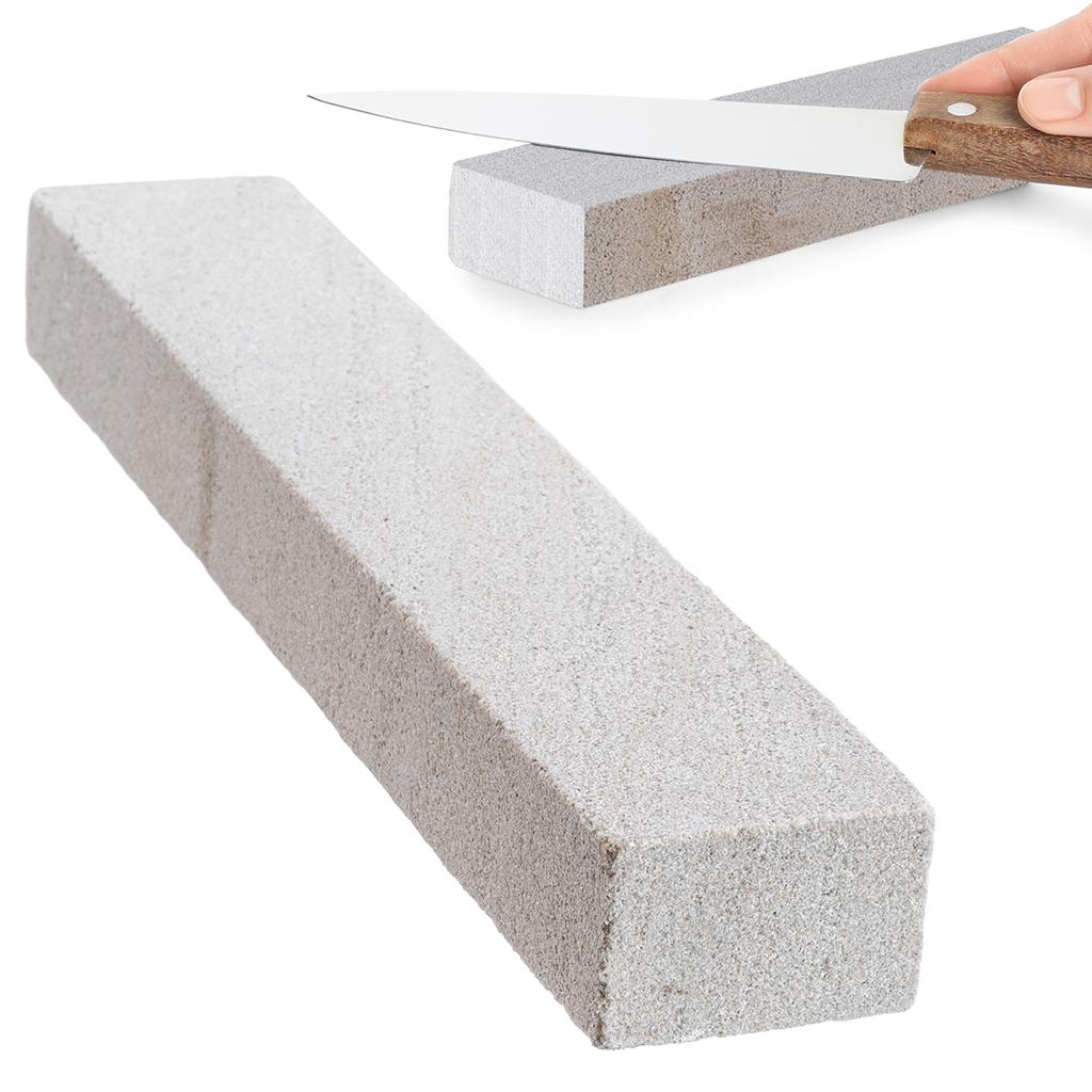 KADAX Pierre à aiguiser en sable pour aiguiser les couteaux de cuisine, rectangulaire 24,5x4 cm