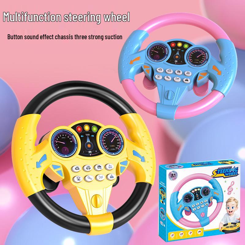 Children's Interactive Suction Cup Steering Wheel with Music for Early Education.
