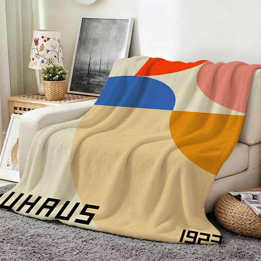 Coperta in Flanella Stile Bauhaus Adatta per Divano Soggiorno Camera da Letto