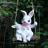 Adorable 1pc Resin Swing Rabbit Figurine - Perfect for Fairy Garden Decoration and Outdoor Tree Hanging Decor!