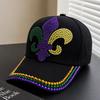 Special for New Orleans Carnival Diamond-encrusted Baseball Caps, Men's and Women's European and American Party Rhinestone Iris Decorative Caps