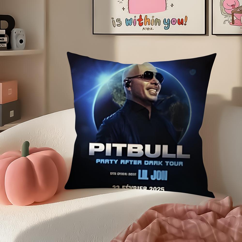 Mr Worldwide PPitbull Cushion Cover Pillowcase Short Plush Invisible zipper Room Sofa Cushion Cover