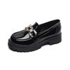 Thick-soled Small Leather Shoes, Women's College Style, a Slip-on, Retro Block Heel Soft-soled Single Shoe