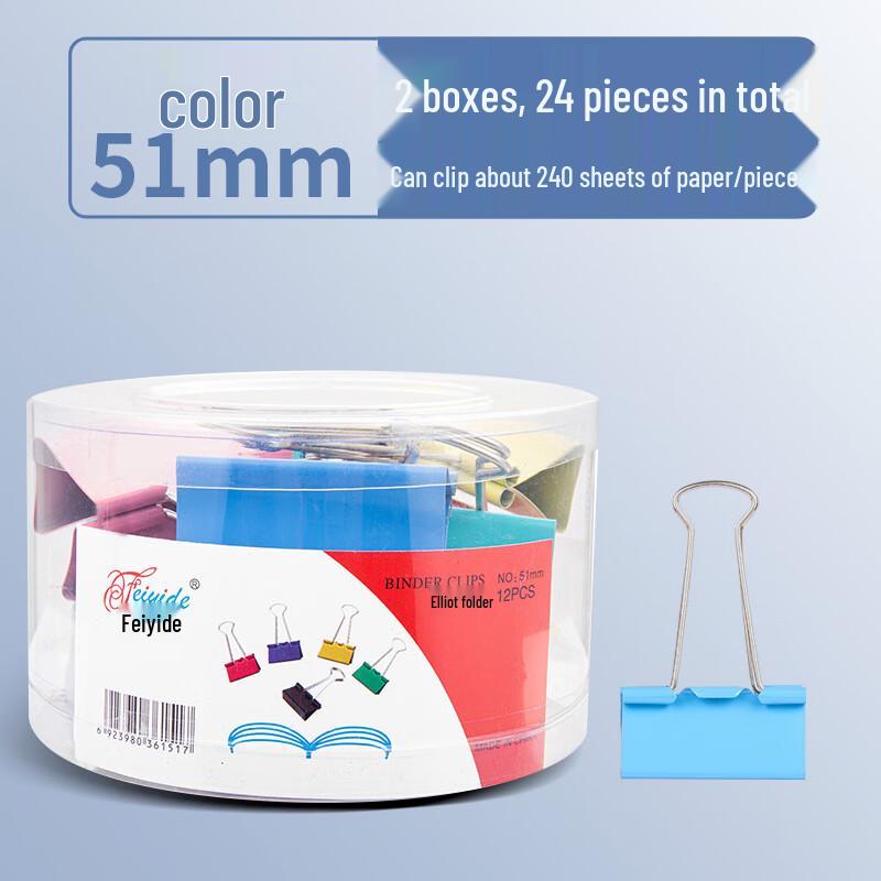 Alliance Colorful Mixed Size Binder Clips, 24 Pack