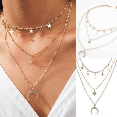 Moon Stars Pendant Chokers Necklace Accessories Party Necklace Best Friend Gift