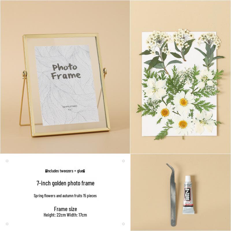 Nordic Creative DIY 3D Dried Flower Frame Kit - Simple Metal & Glass with Glue