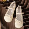 Scarpe Mary Jane a Bottone Singolo con Fiori a Forma di Cuore Stile Nuovo Primavera 2025 Tempo Libero Quotidiano Abbinamento Perfetto con Gonne Scarpe Piccole in Pelle