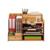 Desktop Organizer Multipurpose Modern Simple Style Wood Desktop Storage Shelf for Home School Office Cherry Wood