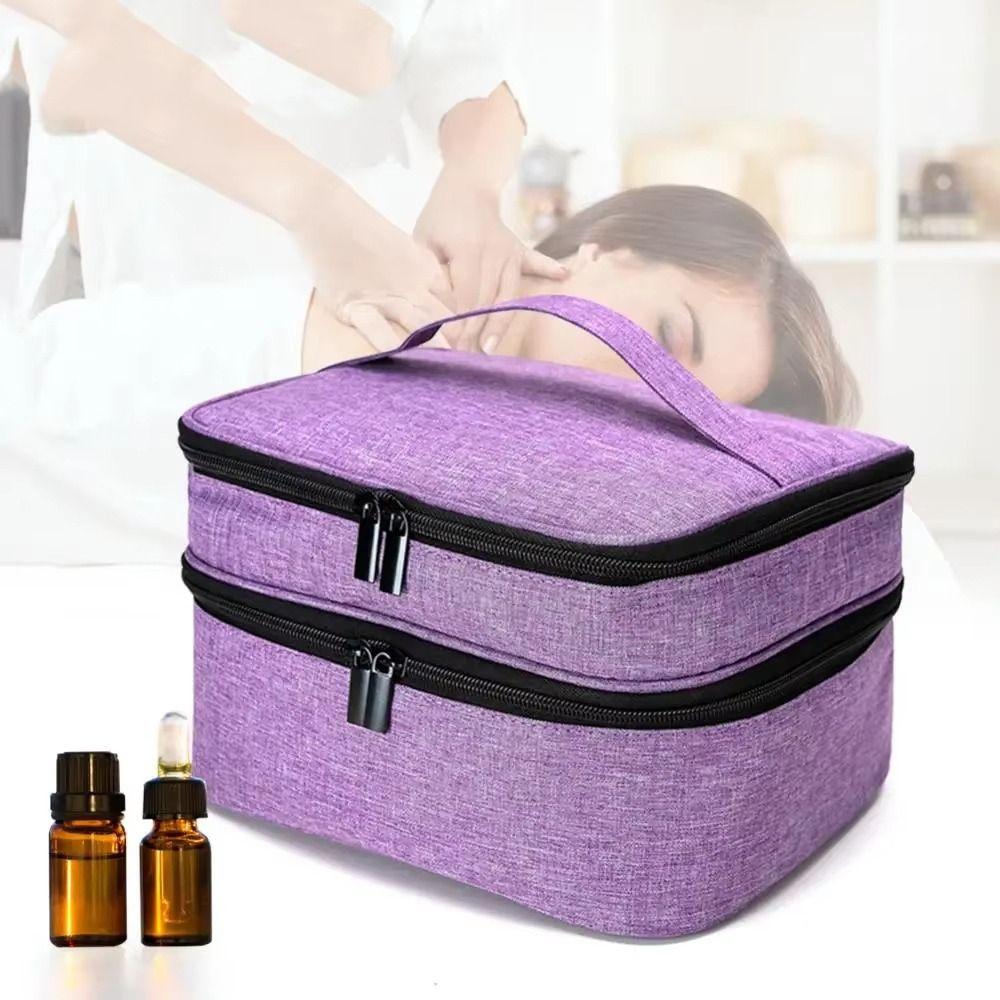 30 Bottles Nail Polish Storage Bag Double-Layer Portable Nail Varnish Holder Multifunctional Essential Oil Handbag