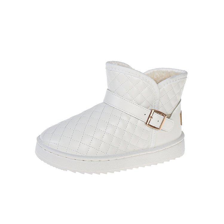 Women's One Foot Stirrup Large Size Soft Sole Winter Warm Anti-slip Fur One Snow Boots Padded Lined Ankle Boots Anti-slip Sports Cotton Boots