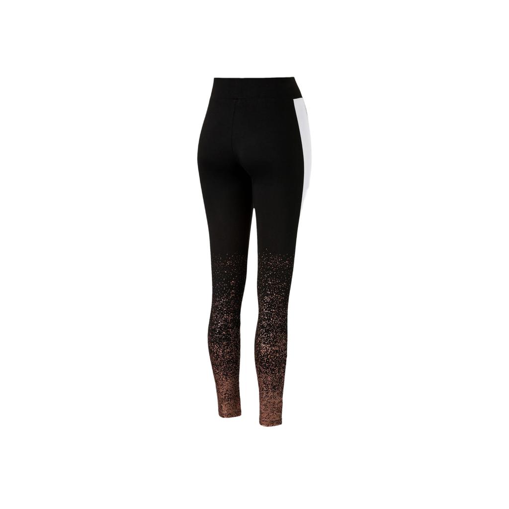 Puma Logo Vintage Sportdruck Colorblock Freizeithose Damen Unterteile Schwarz 577424-01