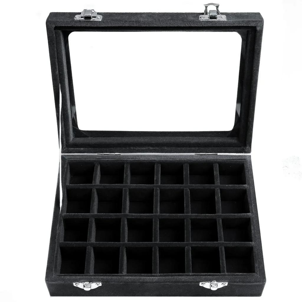 1PCS Jewelry Storage Box Earring Ring Necklace Jewelry Box Jewelry Classification Dustproof Transparent Flip Lid Jewelry Box