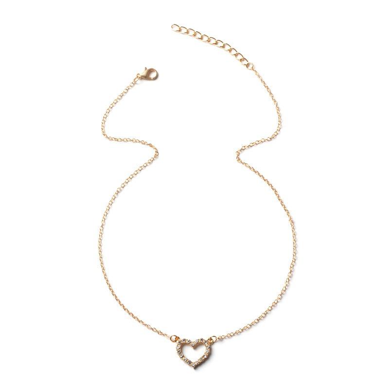 Love Alloy Necklace Jewelry Versatile Diamond Clavicle Chain Women's Water Wave Chain Premium Neck Chain