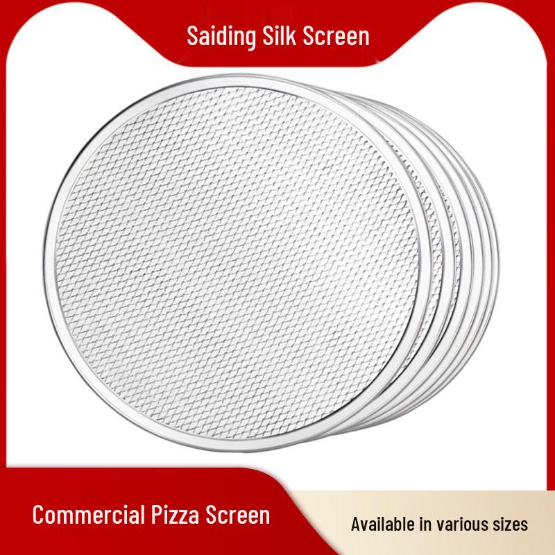 Thick Round Aluminum Pizza Pan Mesh, 8-20 Inch, for Commercial & Household Baking.