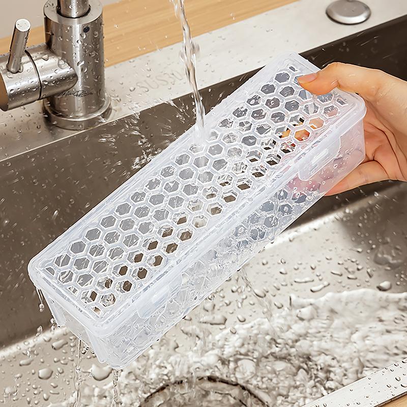 Plastic Dishwasher Tableware Cleaning Box with Chopstick Cage Spoon Drain Storage Rack - Kitchen Organizer Storage Basket Bag