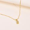 A-Z Initial 26 Letters AAA Cubic Zirconia Pendants Necklace For Women, Stainless Steel Dainty Charm Necklaces Fashion Jewelry