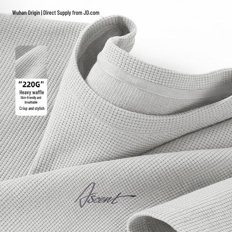 

CHUJI Men s 220g Heavyweight Waffle Knit Short Sleeve T-Shirt M