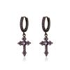 Zirconia Cross Earrings for Men and Women, Unique Stud Earrings, Trendy Hip-Hop Hoop Earrings