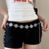Belly Chain Metal Circular Ring Waist Chain Silver Ethnic Belt Chain  Shorts Decoration