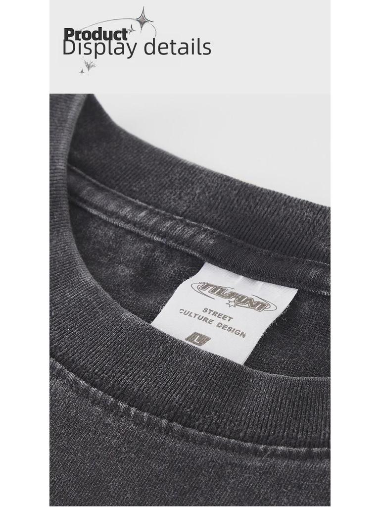 TILANI Men's Retro Washed Cotton Short-Sleeve T-Shirt