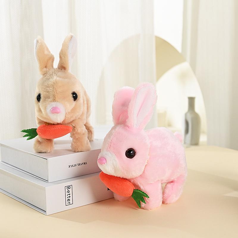 Plush Electric Toy Carrot Rabbit Simulation Pet for Kids