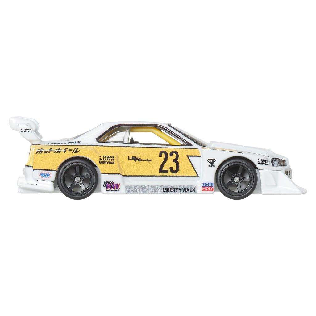 Hot Wheels Car Culture Silhouette LB-ER34 Super Silhouette Nissan Skyline Vehicle Toy Diecast Model Car for Ages 3 and Up, White, JBK59