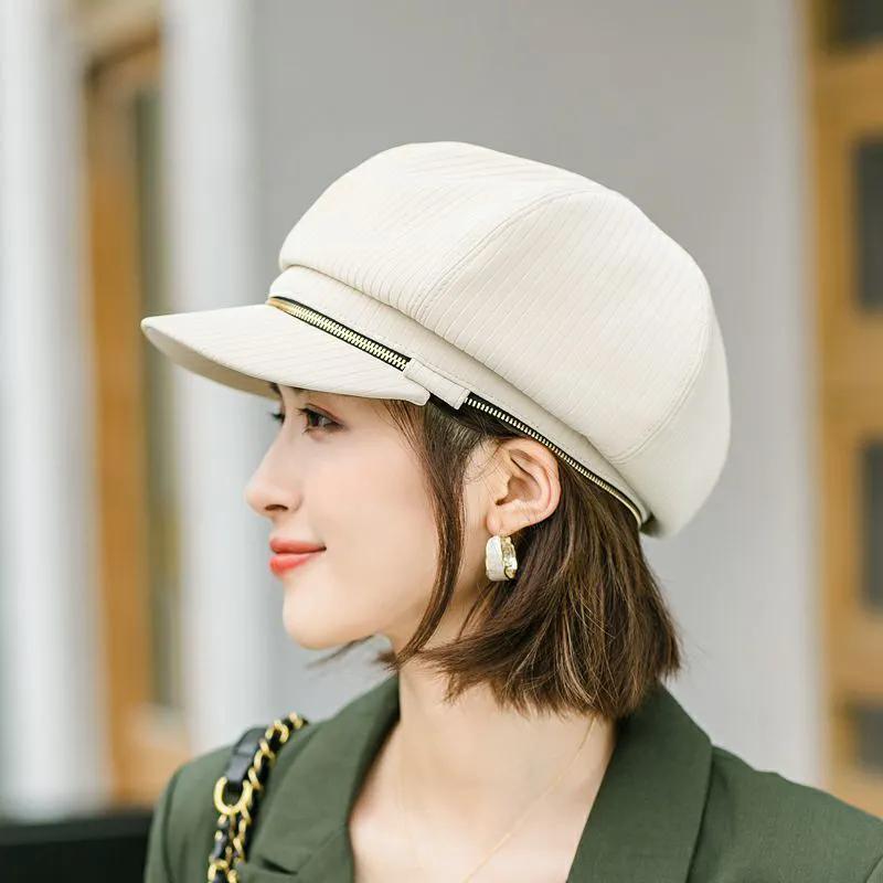 WTEMPO Solid Color Windproof Cold-proof Retro Elegant Warm Thicke Hats Women's Autumn Winter Casual Versatile Hats