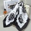 Scarf with print, women' synthetic silk, gift scarf, 70x70