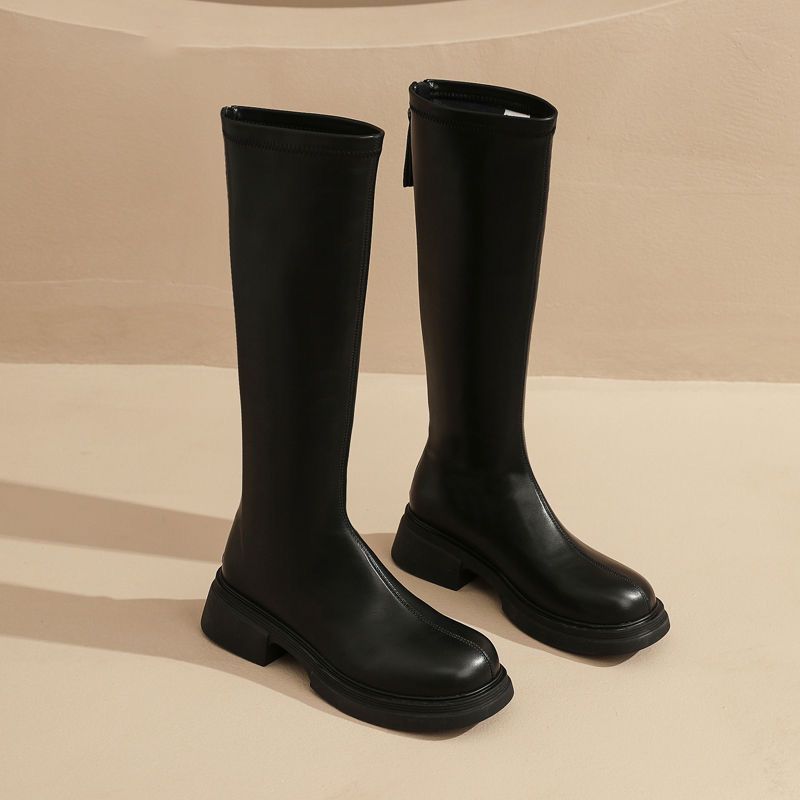 Fashion Versatile Thick-soled Small Man Looking Thin Tall Boots Children 2025 Autumn and Winter New Comfortable Martin Boots Women