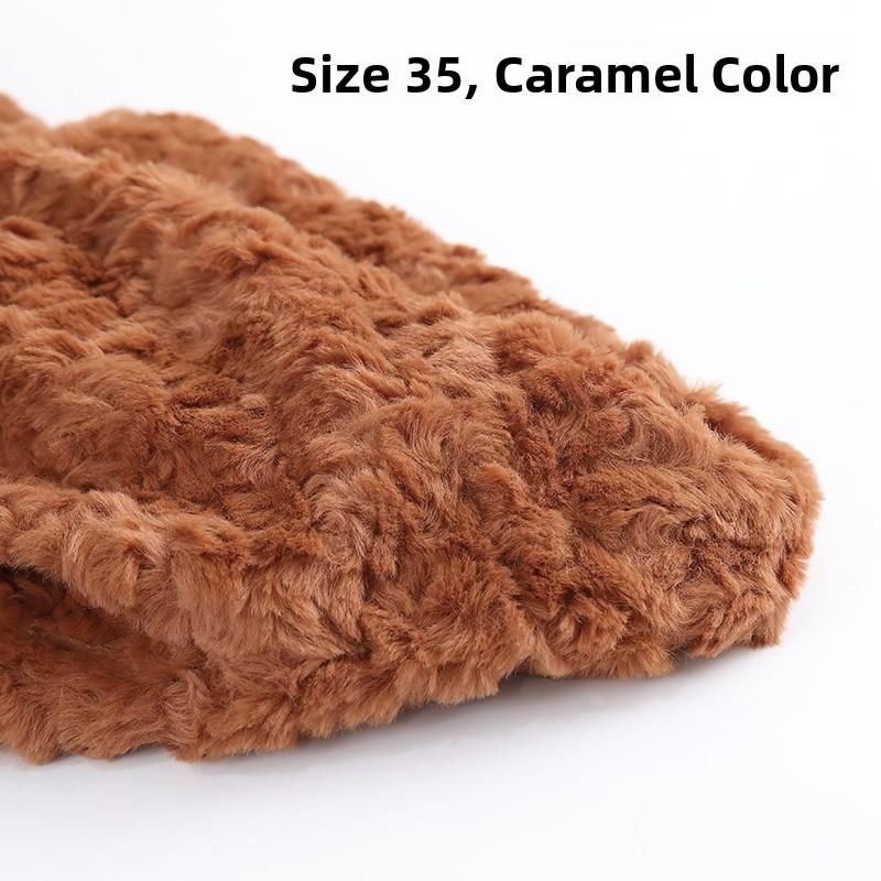 Thickened Rabbit Fur Brushed Cotton Doll DIY Fabric Rose Patterned Fur Collar Clothing Material Home Decor Sponge Pad Fabric