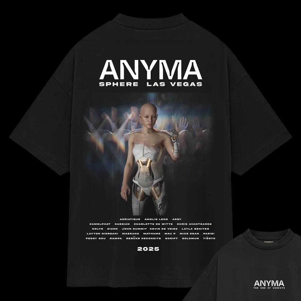 Anyma ADAM X T-Shirt Herren T-Shirts Rundhals Schweißabsorbierend Lässig Sportlich 100% Baumwolle Locker Unisex Tee Übergroß Grafik-T-Shirts