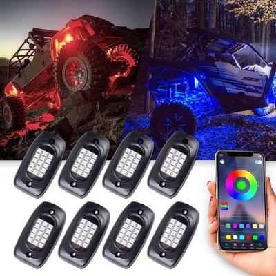 MOREFULLS LED Underlight, Lumière de verrouillage RGB pour voiture, Kit d'éclairage, Ensemble de 8 pour voiture,