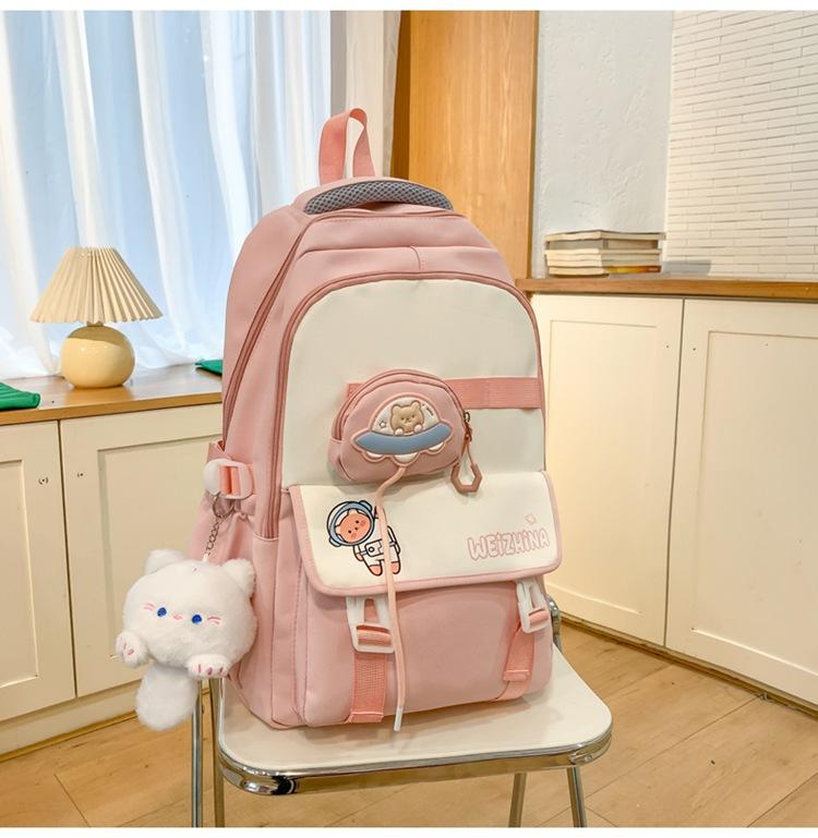 Schoolbag New Korean Ins High Value Fresh and Sweet Original Wind Backpack Junior High School Students Lightweight Large Capacity Backpack