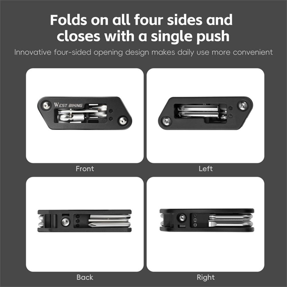 WEST BIKING YP0719488 10 in 1 Multitool for Bicycle Repair Kit Portable Screwdriver Hex Wrench Cycling Equipment