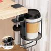 2 in 1 Desk Cup Holder with Headphone Hanger Holder, Anti-Spill Cup Holder-360° Rotation Stand Hook Suitable for Coffee Mups