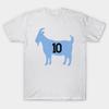 Men Black Print T-shirt Goat Messi 10 Argentina No-Cut Transfer Paper Print Cotton Tshirt
