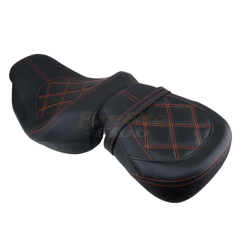 Motorbike Driver Solo Seat Cushion Passenger cushion For Harley Touring CVO Street Glide Road King Special Classic 2009-