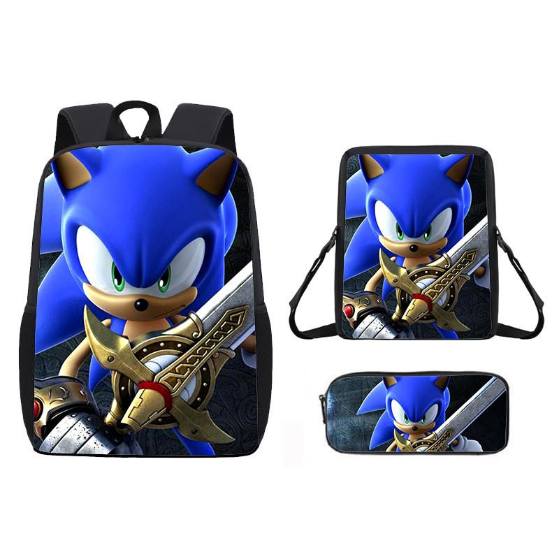 Children Cartoon Pattern Breathable Backpack Three Piece Set