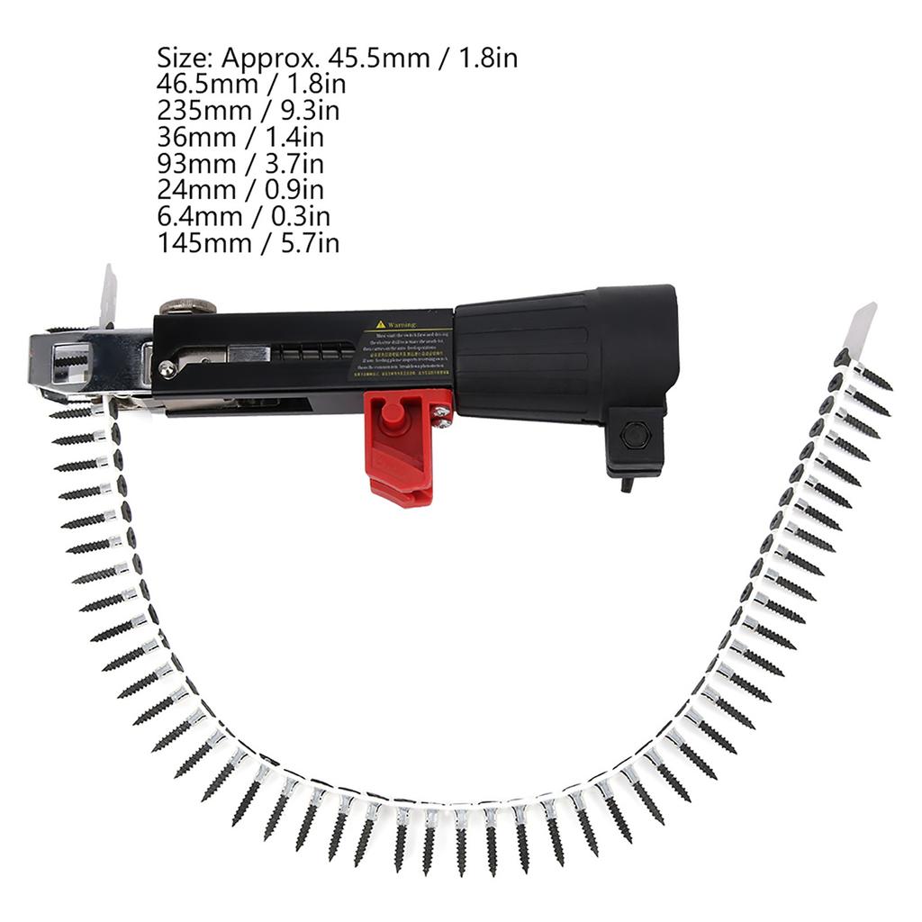 Automatic Chain Nail Gun Adapter Electric Screw Gun Rechargeable Self Tapping Screwdriver For Electric Drill Woodworking Tools
