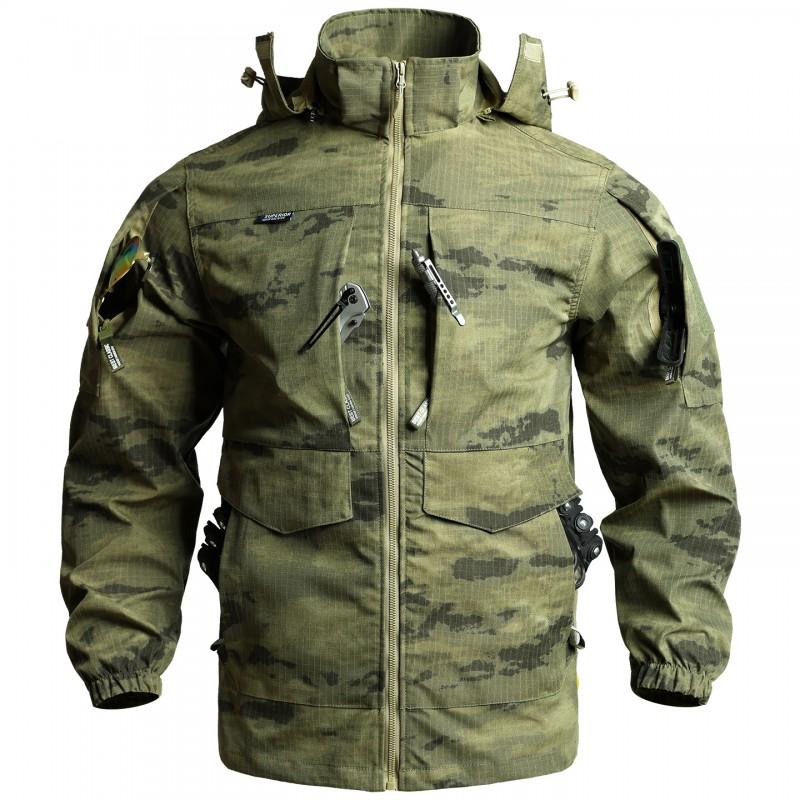 Mens Camo Tactical Workwear Set Outdoor Hiking Camping Durable Rip-Resistant Utility Uniform