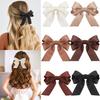 Bessrung 6pcs Small Hair Bows, Soft Satin Ribbon Bow Hair Clips for Women Teens, Non-Slip Hair Barrettes for Curly Straight Hair, Cute Bow Clips
