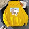 Cute Peach Cat Cartoon Hoodies Bubble Tea Sweatshirt Mujer Camisetas Black Top Winter Kawaii Graphic Long Sleeve Clothing