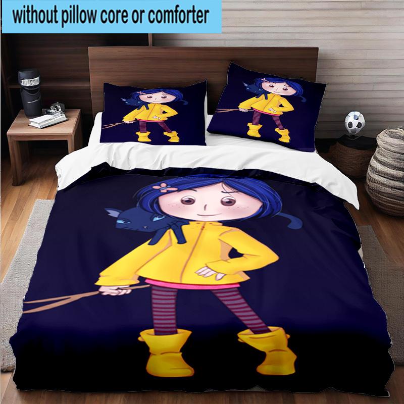 3PCS Moonlit Mystery Cora-line 3pcs Bedding,Including 3PCS Duvet Cover And 2pcs Pillowcases Perfect for Christmas,Ideal for Bedroom, Dormitory