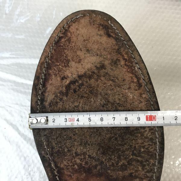 USED/60s-70s Vintage STUART HOLMES Goodyear Long Wingtip Shoes 27.5-28cm Black