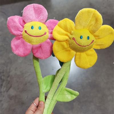 Cartoon Smiley Face Sunflower Flower Doll Simulation Sunflower Children Plush Toy Wedding Event Gift