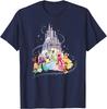 Hot Fashion Casual Disney Princess Sparkle Squad Christmas Holiday Castle T-Shirt S-4XL Four Seasons