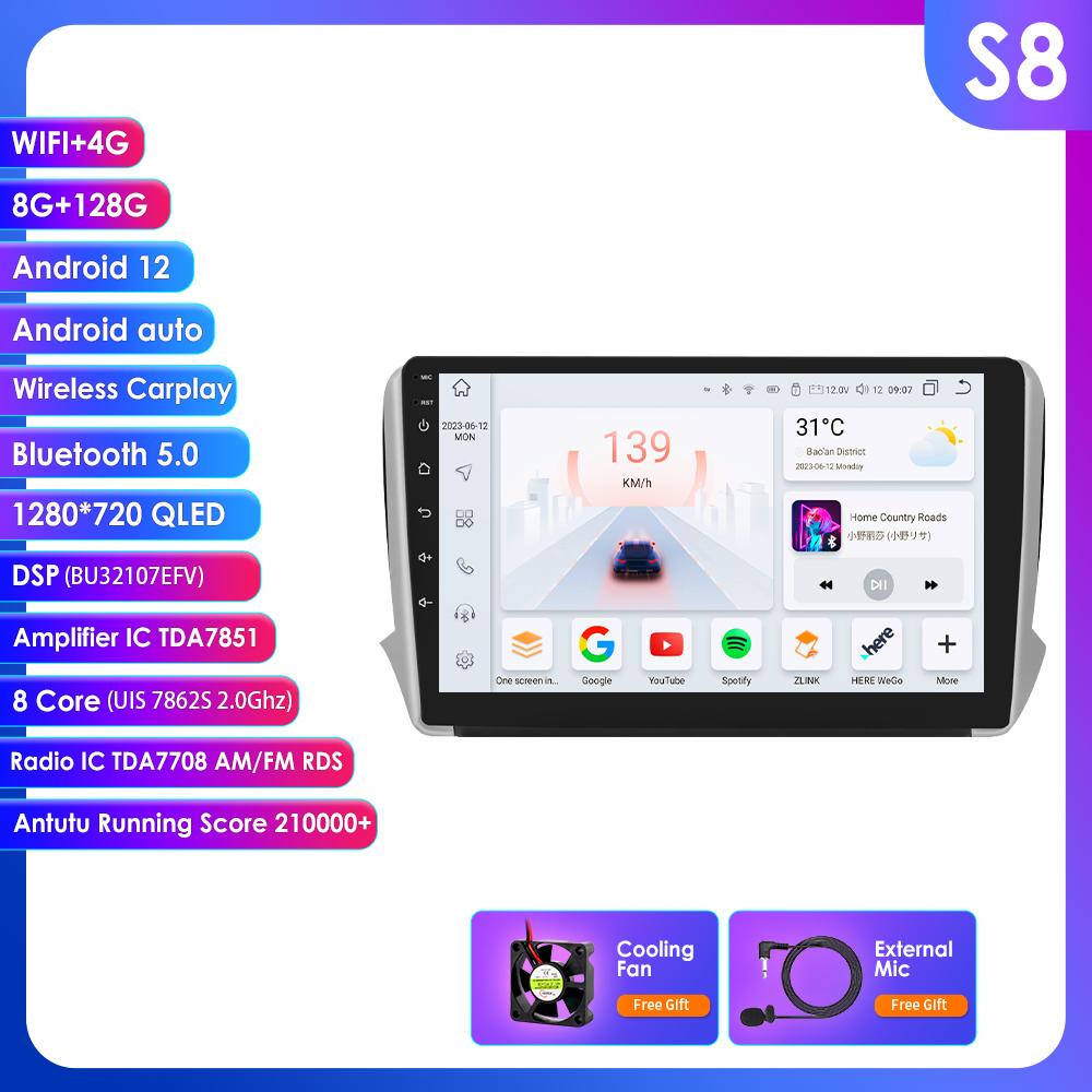 

Hizpo 4G LTE Android 10.1 Для Peugeot 2008 208 Серии 2014-2018 Интеллектуальная Мультимедийная Стерео Автомагнитола БЕЗ DVD-плеера Навигация GPS Радио RDS WIFI DAB+ S8 8Core 8G 128G