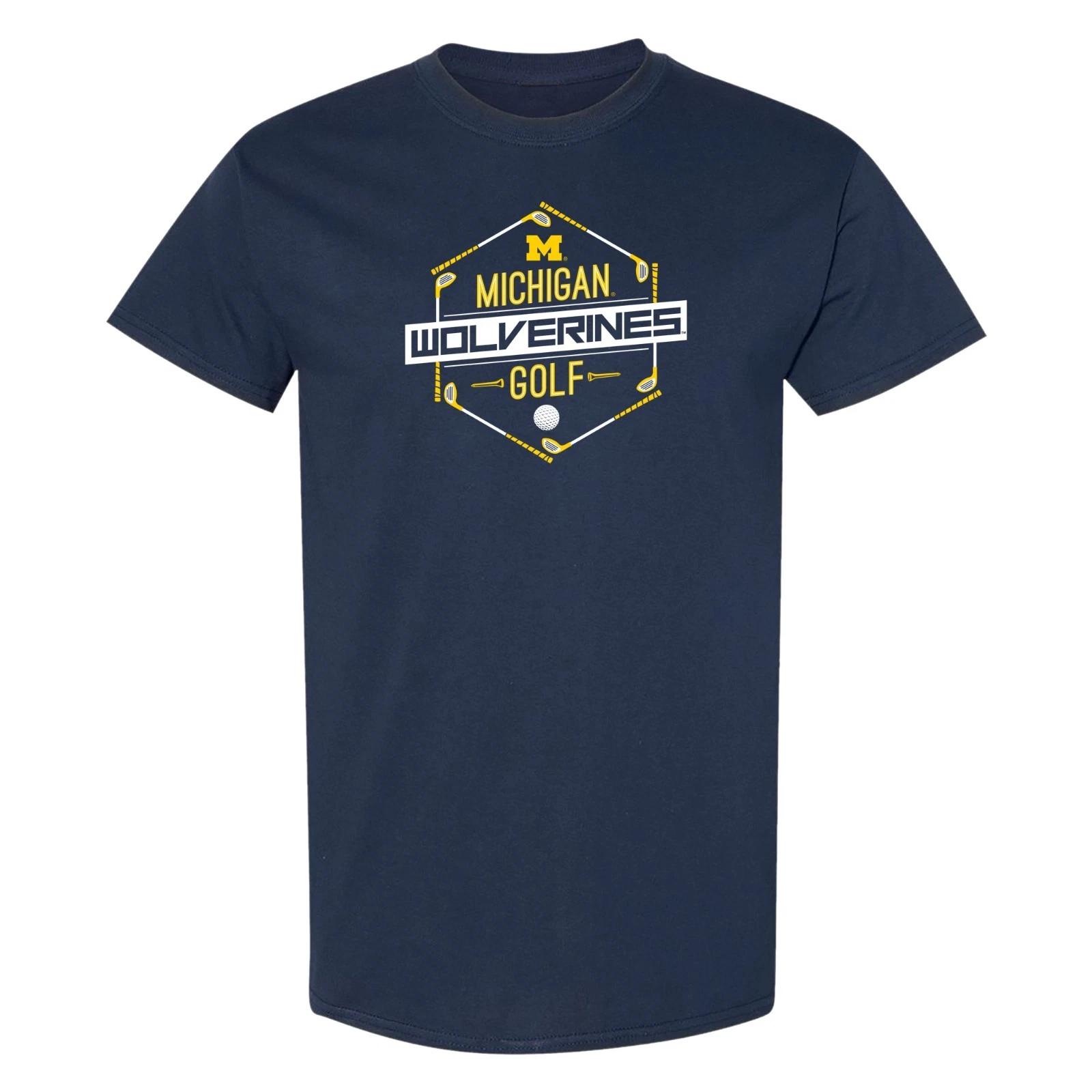 Michigan Wolverines Golf Hex T-Shirt - Navy S