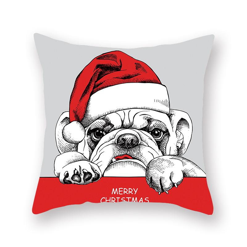 Cartoon Print Christmas Pillow Holiday Decoration Sofa Pillow Case Christmas Cushion